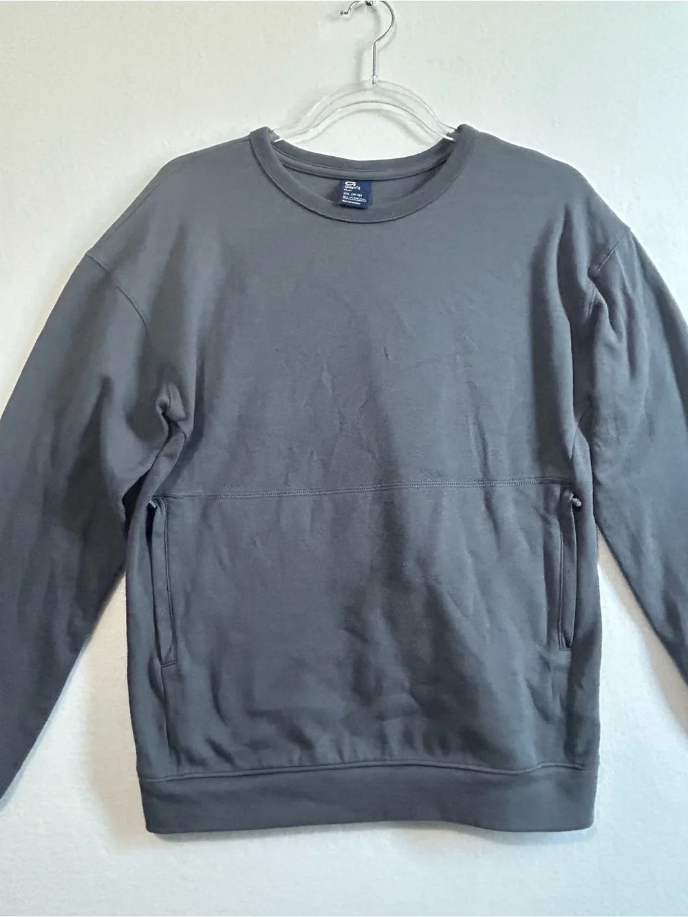 GapFit Boys Gray Tech Fleece Pocket Crewneck Sz XXL